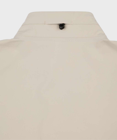 Clifden Golf Rain Jacket in Silver Cloud, back view with side cinch detail