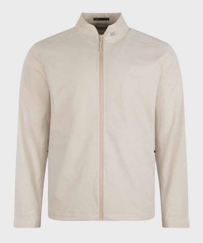 Clifden Golf Rain Jacket in Silver Cloud, front view