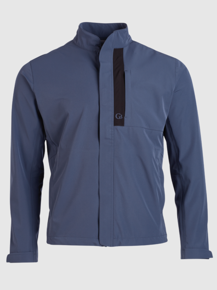 Slate blue 3-layered Long Sleeve Golf Rain Jacket