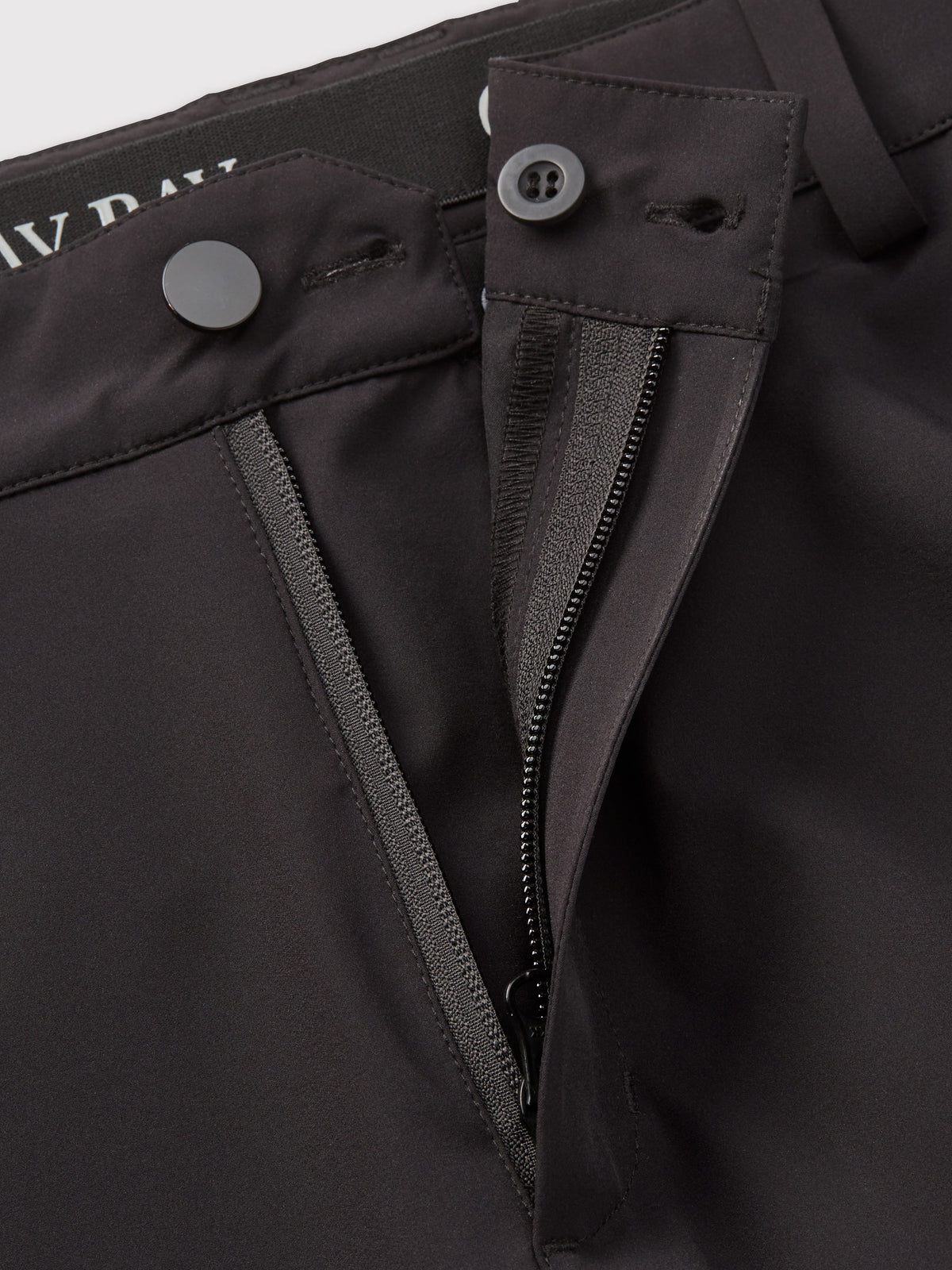 Close-up of Black All-Weather Chino