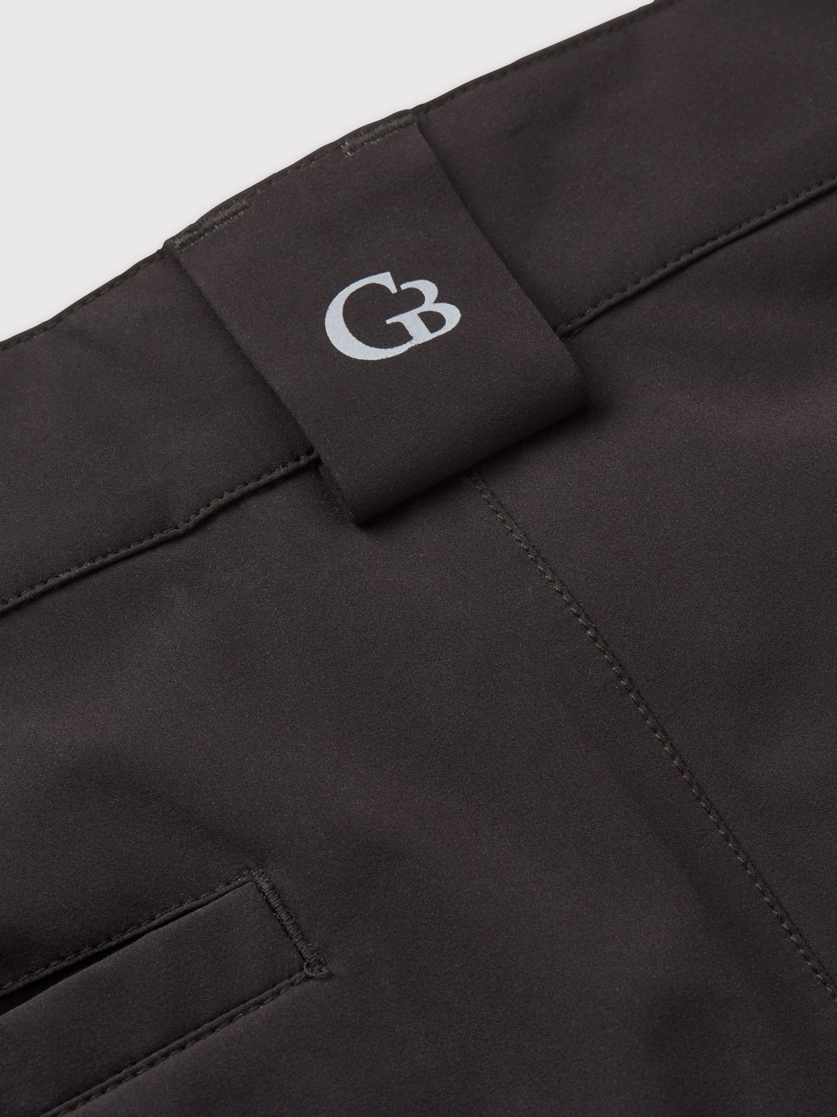 Close-up of the back of Black All-Weather Chino