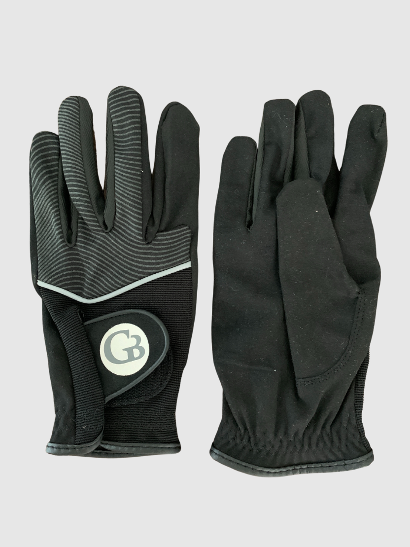 Black and natural Golf Rain Gloves with natural Galway Bay logo