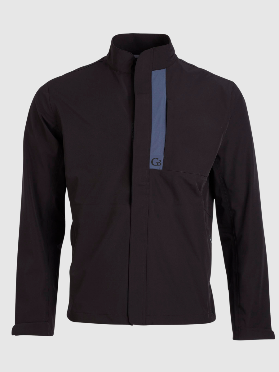Black 3-layered Long Sleeve Golf Rain Jacket